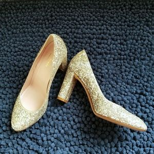 Kate Spade glitter block heels